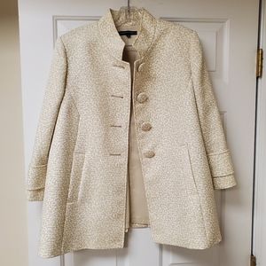 Isabella DeMarco Jacket Sz 14 Beige and White Textured Swing Jacket